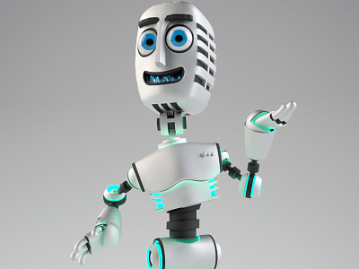 Robotmodel1 3d character cartoon character characterdesign color design iray rendering saturation