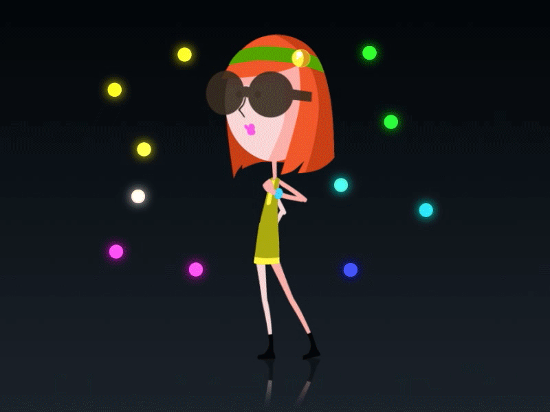 Dancing Girl after effects animation cartoon character design gif