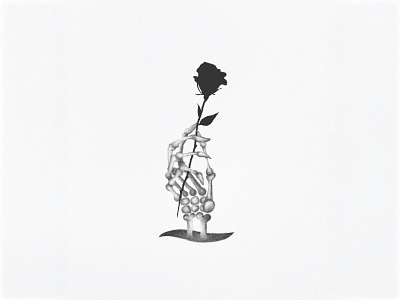 Black rose black brush death digital drawing illustration neotraditional rose tattoo traditional