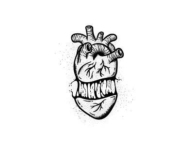 Split heart 💔 broken dark dark art grime heart illustration illustrator liquid neotraditional pointillism slime stippling tattoo tattoo design traditional vector vector art