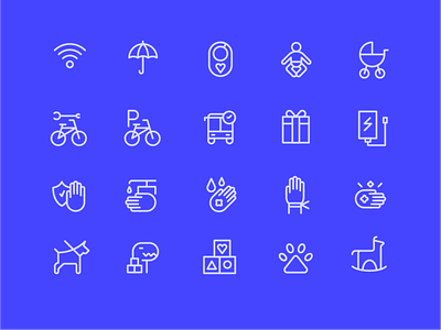 Icon set for shopping mall