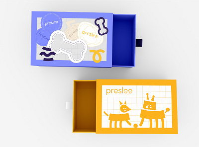 Package Design box branding design dog flat graphic design illustration illustrator package paper primitive sticker