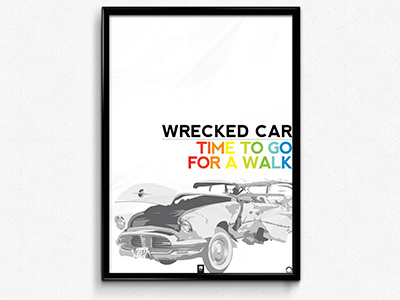 Wrecked Car Poster poster