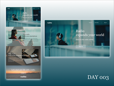 Daily UI 003 - LP blue dailyui day3 design radiko radio ui uidesign ux