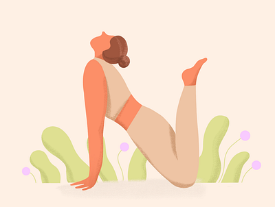 Yoga Girl character cute design flat girl illustration photoshop picture procreate yoga