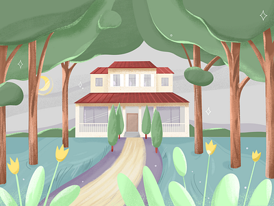 Summer landscape - app illustration