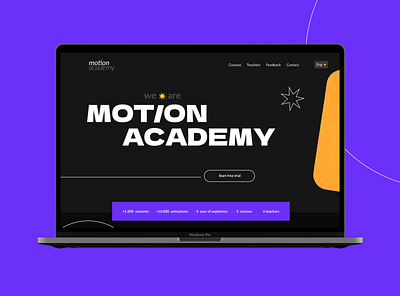 Motion Academy - Landing Page branding design graphic design modern motion graphics ui ux web