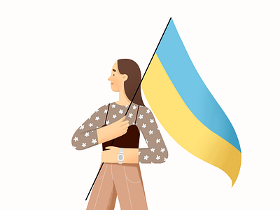 STAND WITH UKRAINE character cute design flat girl illustration procreate