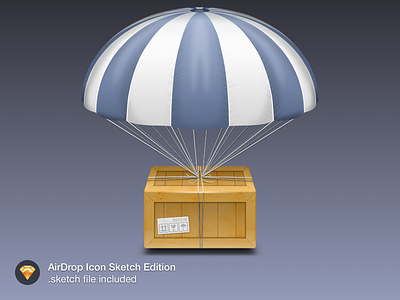 AirDrop Icon. airdrop crate freebie goodie icon mac parachute sketch