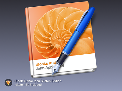 iBook Author Icon. author book freebie goodie ibook icon mac pen sketch