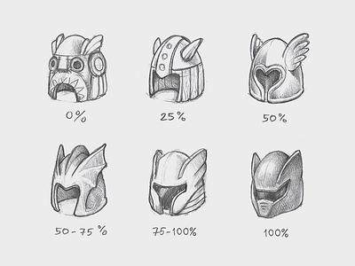 Helmets Icon Set app drawing icons illustration macpaw pen product sketch