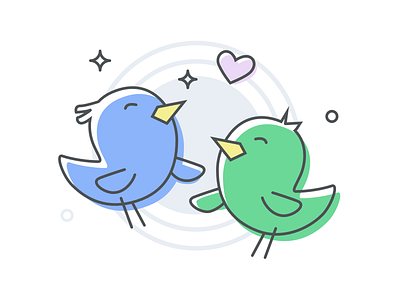 Love birds heart illustration love