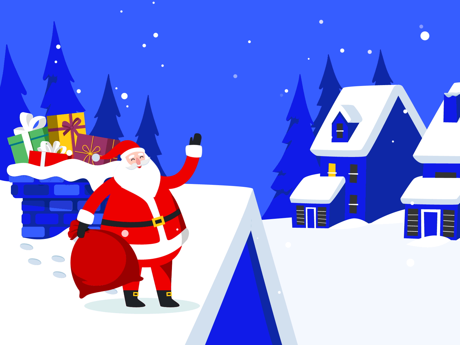 Xmas 2d animation animation2d christmas gifts holidays illustration santa santaclaus snow vector winter xmas