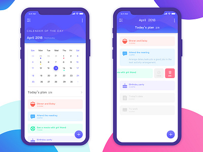 Calender of the day ui