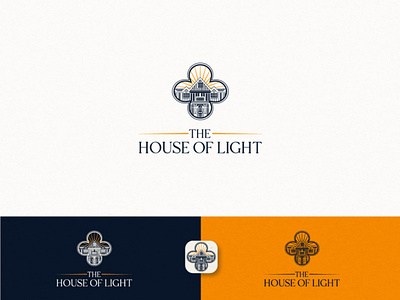 The House of Light Logo design graphic design house illustration logo typography vector