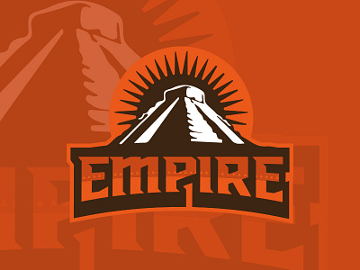 Empire aztec design empire icon illustration logo orange vector