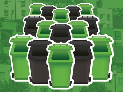 Mybinmen poster bin black design green icon logo poster