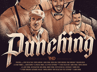 FND Films presents Punching design drawing fnd films gothic illustration ink masthead movie poster pen and ink poster sean dockery typography