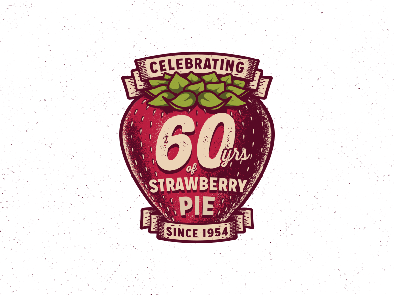 Strawberry Pie 60th Anniversary Logo anniversary branding eatnpark logo sean dockery strawberry