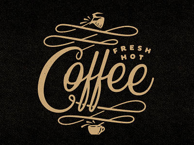 Fresh Hot Coffee! coffee fresh hot lettering mug shirt t shirt type