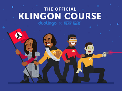 Learn Klingon on Duolingo duolingo illustration klingon language learning sean dockery space star trek