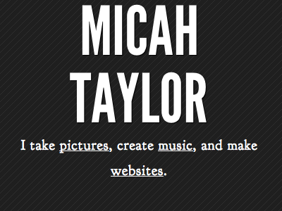 micahtaylor.com brochure site micah pictures pin stripes taylor text website