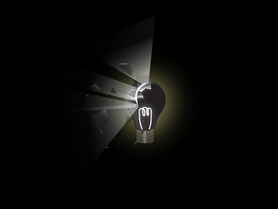 Brakethrough darkness illustration light bulb logo