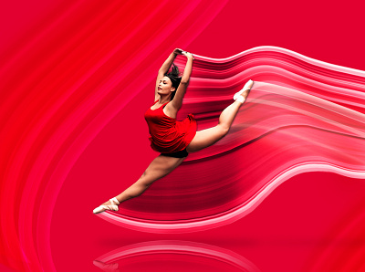 Dancer in red photo manipulation photoshop