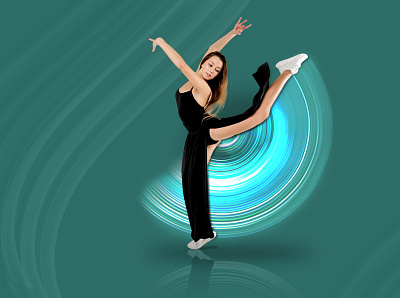 Female dancer in black photo manipulation photoshop