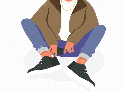 Oversized chain character design feet flat gold graphic graphics hands illustration jacket minimal outfit rings shoes simpel simple streetwear vector