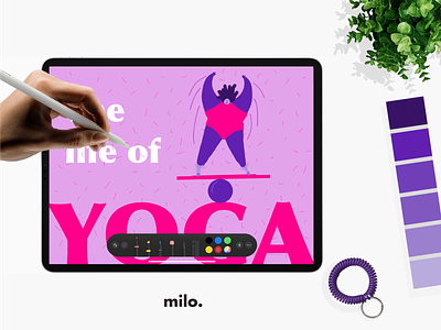 Life of yoga ball bold design flat graphic graphics icon illustration ipad pro life logo minimal pilates pink procreate purple simpel simple vector yoga