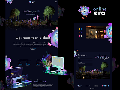 Online Era - website concept 🖤 3d 3d website blender brand branding character design envoirement future futuristic graphic graphic design graphics illustration logo new era ui web webdesign website