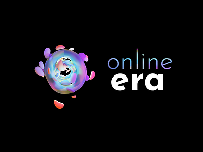 Online Era Logo abstract blender branding clean colourful donut font futuristic illustration logo modern portal text