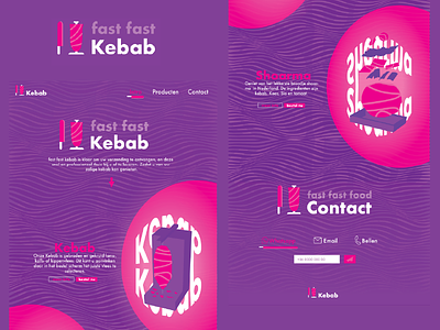 Colourful Kebab Branding abstract branding colorful design fast food flat food graphic graphics illustration kebab kitchen logo pink purple simple vector