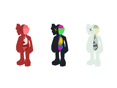 KAWS 2 anatomy app bold branding character design designer doll dolls flat graphic graphics icon illustration kaws lettering minimal simpel simple vector