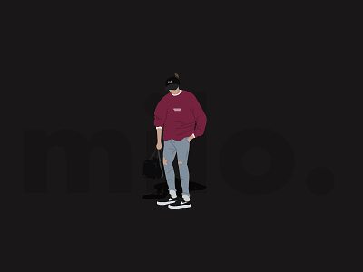 MILO bag character design flat graphic graphics gym bag hat illustration janoski logo milo. minimal nike red sweater shoes simpel simple typography vector