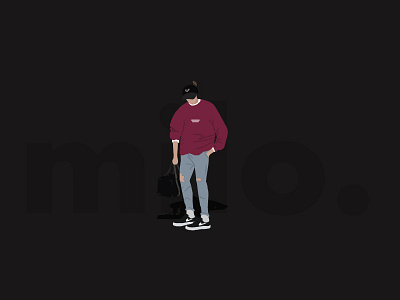 MILO bag character design flat graphic graphics gym bag hat illustration janoski logo milo. minimal nike red sweater shoes simpel simple typography vector