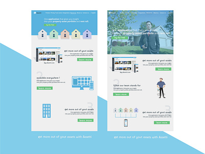 ASSETTI website assets blue blue and white bold color bold colors buttons design flat graphic graphics green home page house houses illustration logo simple texture typography website