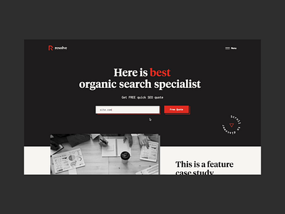 Corporate website for organic search specialists animation black white corporate homepage interaction loading preloader red seo