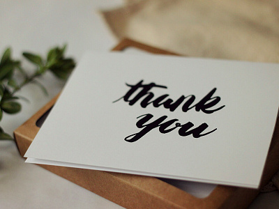 Brush Lettered Thank You Card brush lettering greeting cards thank you typography