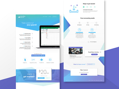 Excelling Landing Page Design blue geometric gradient landing page ui ux web design website