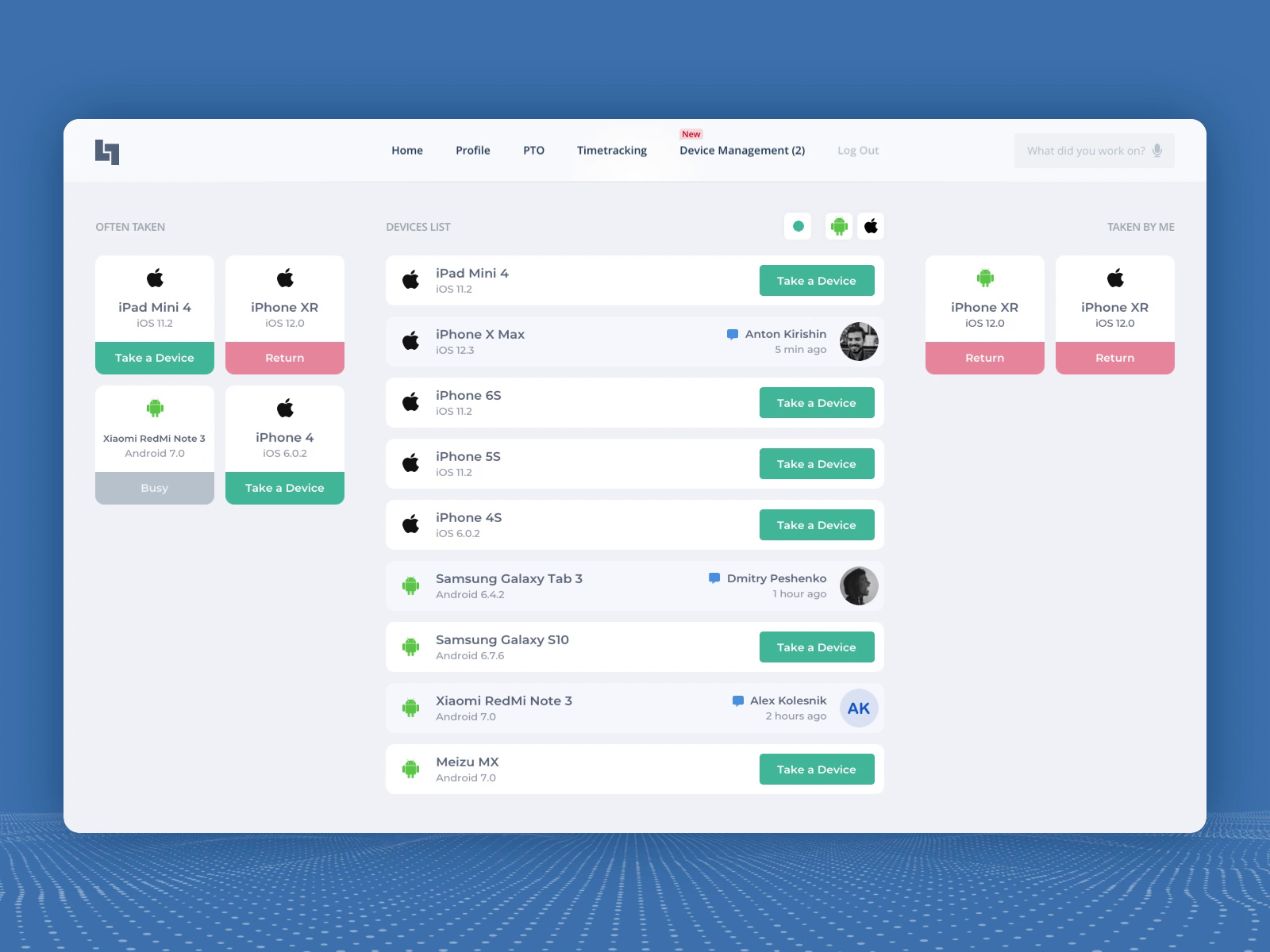 Device Management Tool by Maxim Pikulin on Dribbble