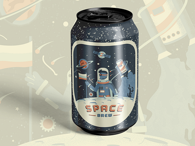 Space Brew can beer brew brewery can design label packaging space