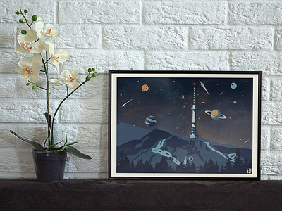 "Vitosha" mountain art print landscape mountain planets space tower