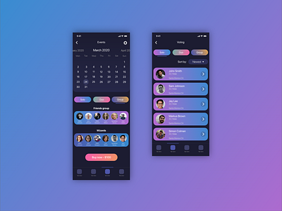 Colofrful app with gradients app app design colorful gradient gradient color purple
