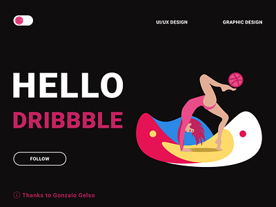 Hello Dribbble! graphic design hello dribbble new player ui design ux design