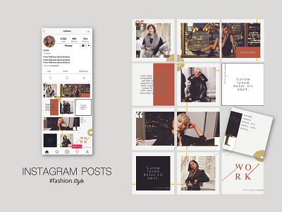 Instagram Template Set branding design illustration ios mobile photoshop