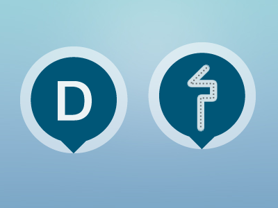 D for Dhathuru flat icon logo maldives travel