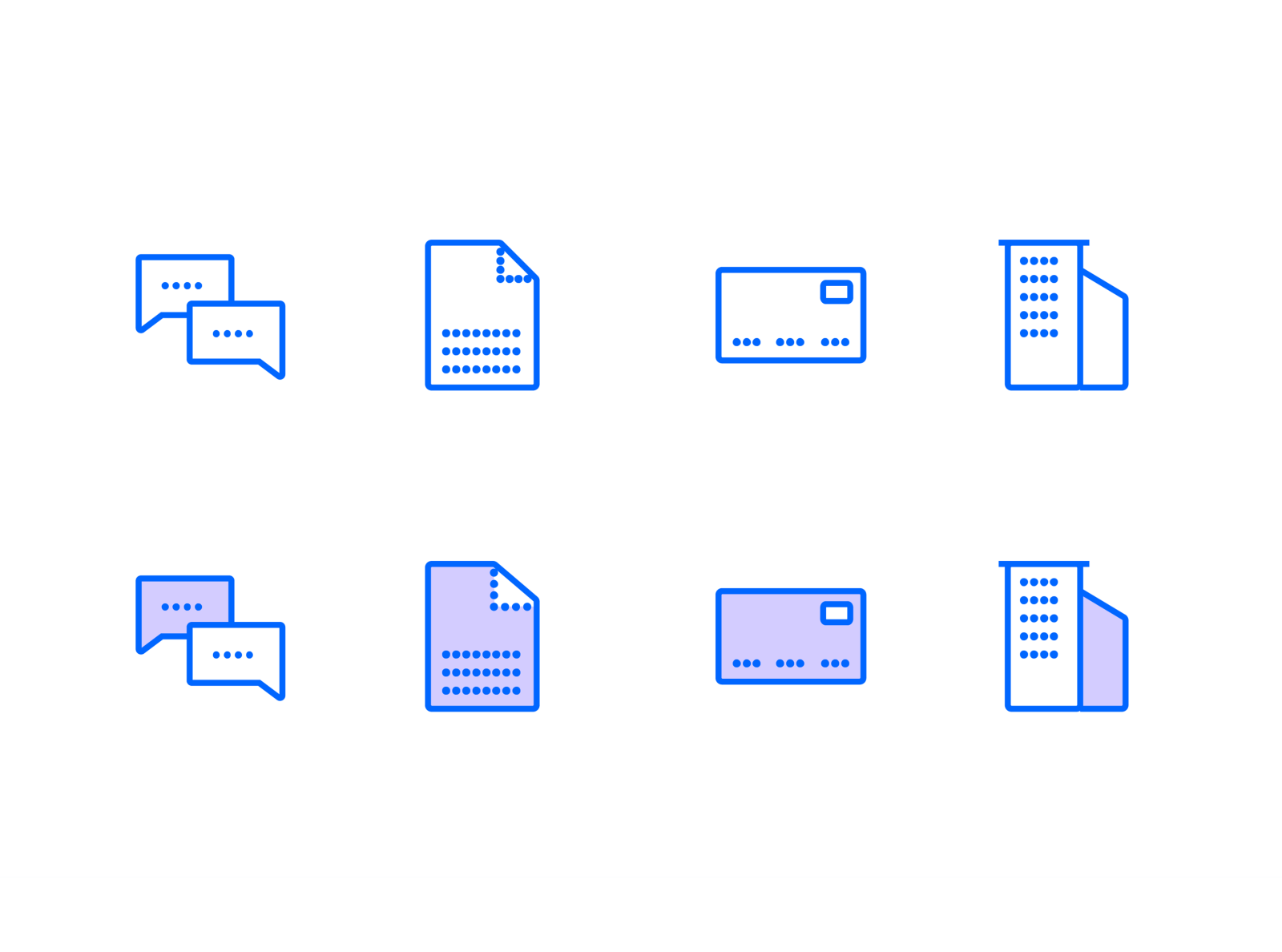 Dotted blueprint icons by Brooke Pathakis on Dribbble