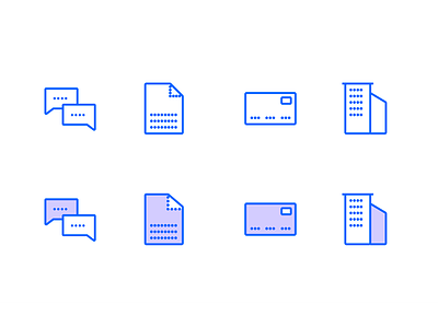 Dotted blueprint icons